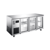 HTU3GSHC Topaz Under Counter - Three Door Stainless Under Counter Glass Door Refrigerator