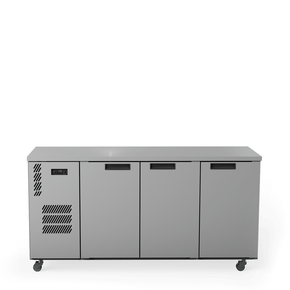 HC3USSHC Cameo - Three Door Stainless Steel Under Counter Display Refrigerator