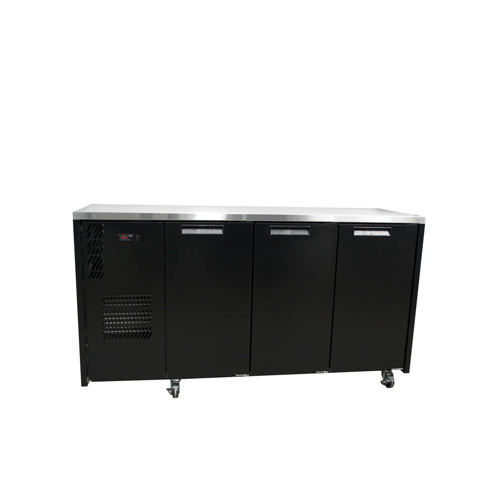 HC3USBHC Cameo - Three Door Black Colorbond Under Counter Display Refrigerator