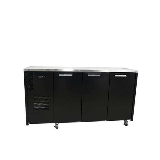 HC3USBHC Cameo - Three Door Black Colorbond Under Counter Display Refrigerator