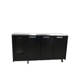 HC3USBHC Cameo - Three Door Black Colorbond Under Counter Display Refrigerator