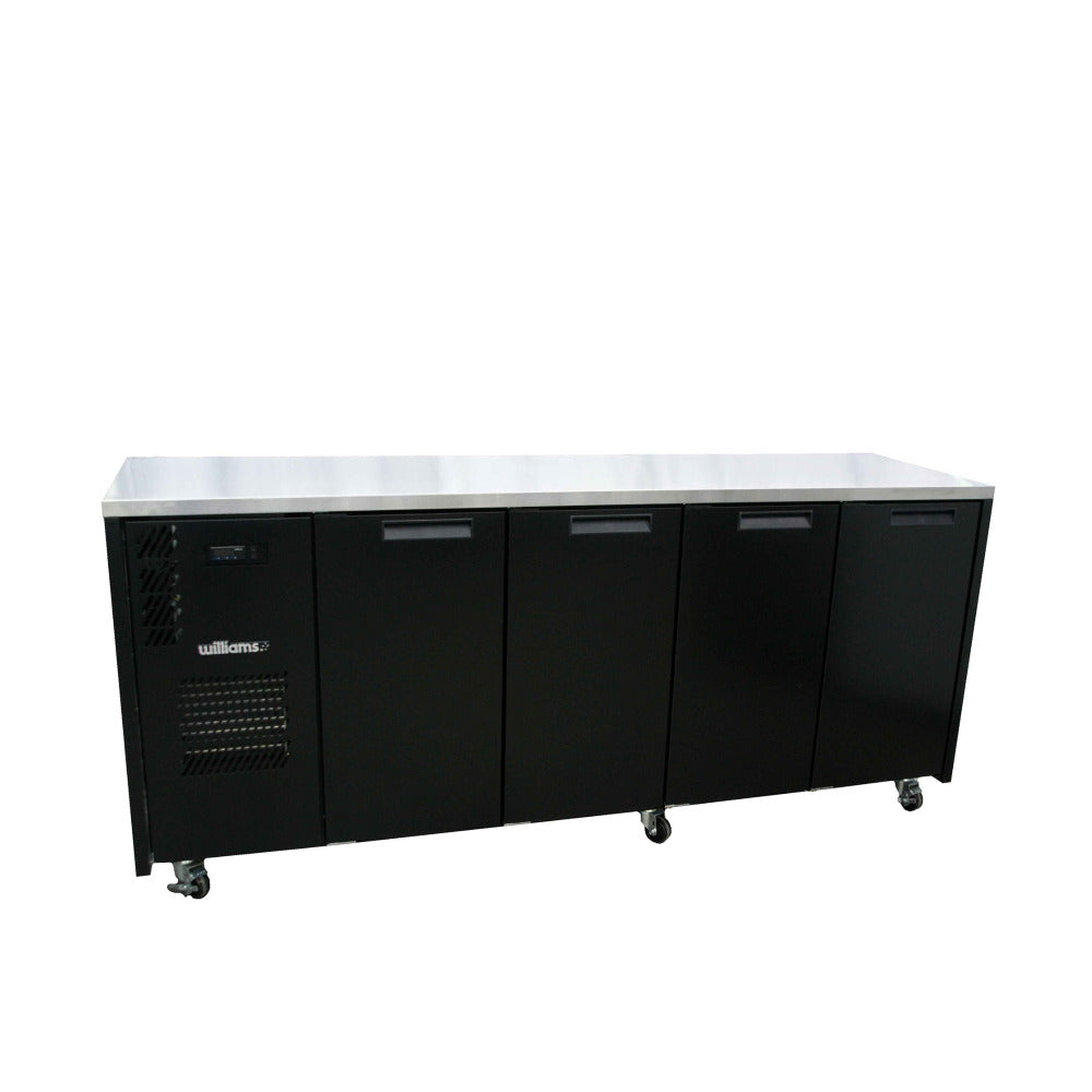 HC4USBHC Cameo - Four Door Black Colorbond Under Counter Display Refrigerator