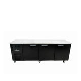 HB3USBHC Boronia - Three Door Black Colorbond Under Counter Display Refrigerator