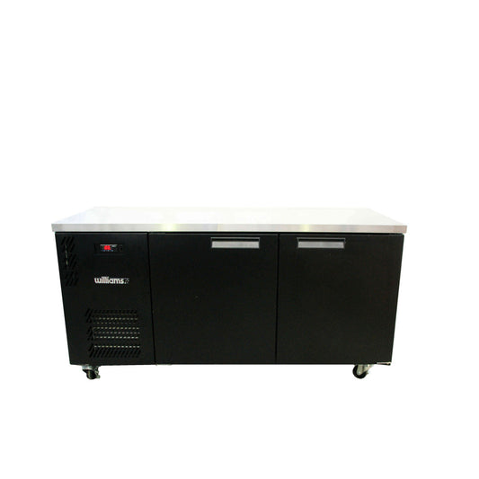 HB2USBHC Boronia - Two Door Black Colorbond Under Counter Display Refrigerator