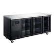 HTU3GBHC Topaz Under Counter - Three Door Black Under Counter Glass Door Refrigerator