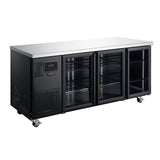 HTU3GBHC Topaz Under Counter - Three Door Black Under Counter Glass Door Refrigerator