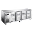 HTU4GSHC Topaz Under Counter - Four Door Stainless Under Counter Glass Door Refrigerator