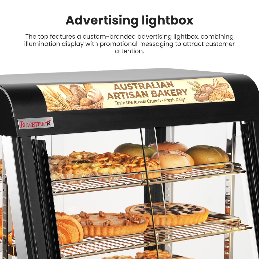 Benchstar Pie Warmer & Hot Food Display - PW-RT/900/1E - 900x490x610mm
