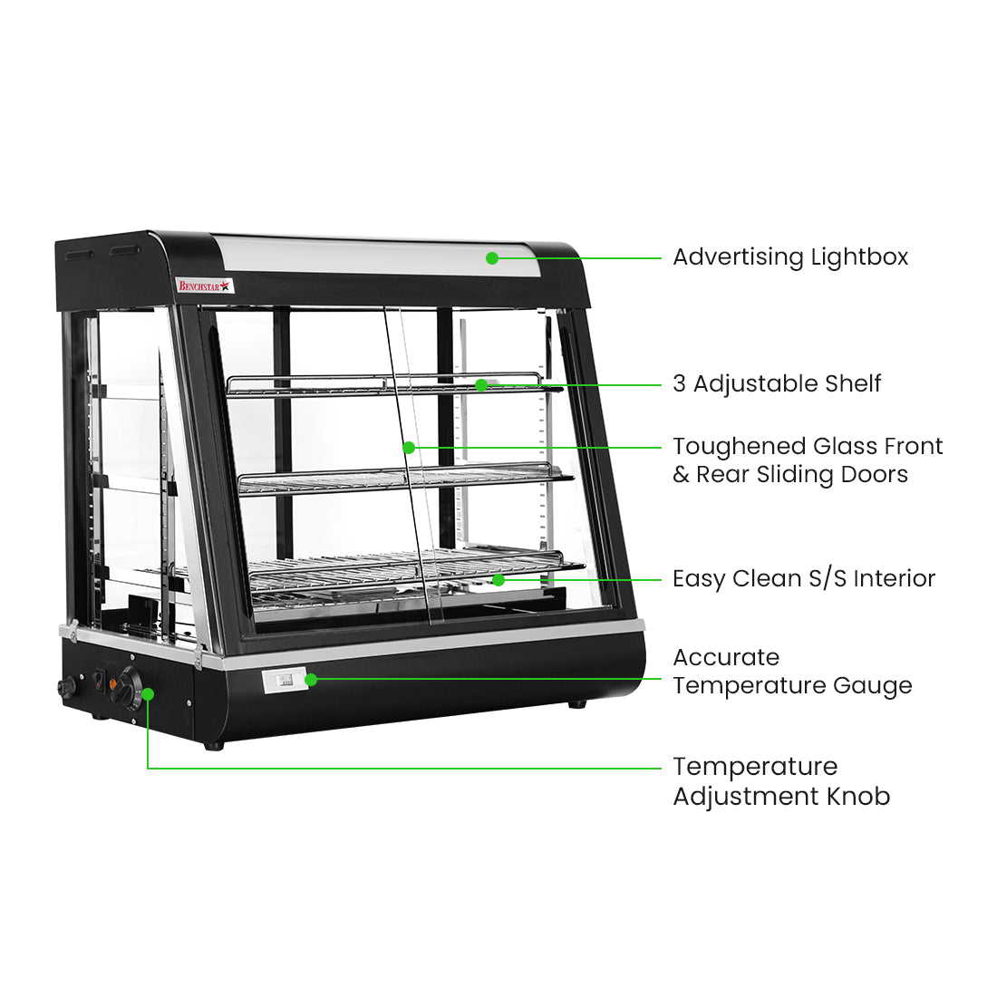 Benchstar Pie Warmer & Hot Food Display - PW-RT/660/TGE