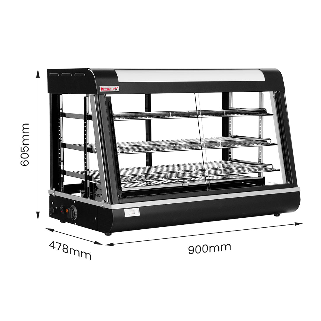 Benchstar Pie Warmer & Hot Food Display - PW-RT/900/1E - 900x490x610mm
