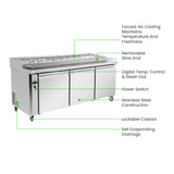 Thermaster Three door DELUXE Pizza Prep Bench - PWB200