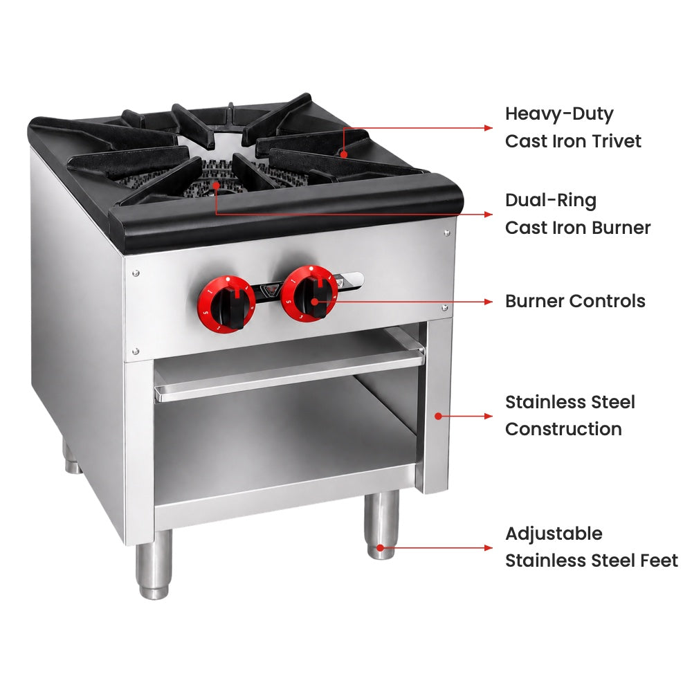 GASMAX Gas Dual Ring Single Burner Single Hob RB-1E