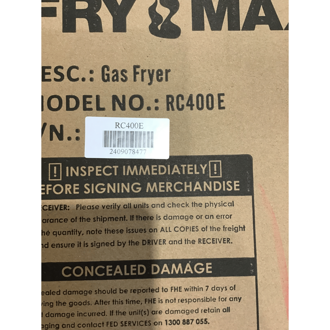 2NDs: Frymax Superfast Natural Gas Tube Fryer - RC400E-QLD371