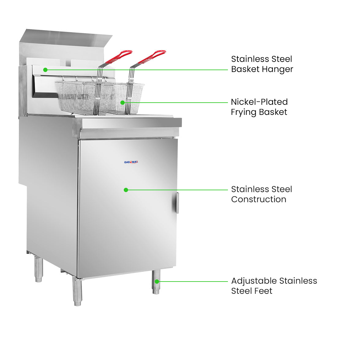 GasMax Superfast LPG Gas Tube Twin Vat Fryer - RC400TELPG