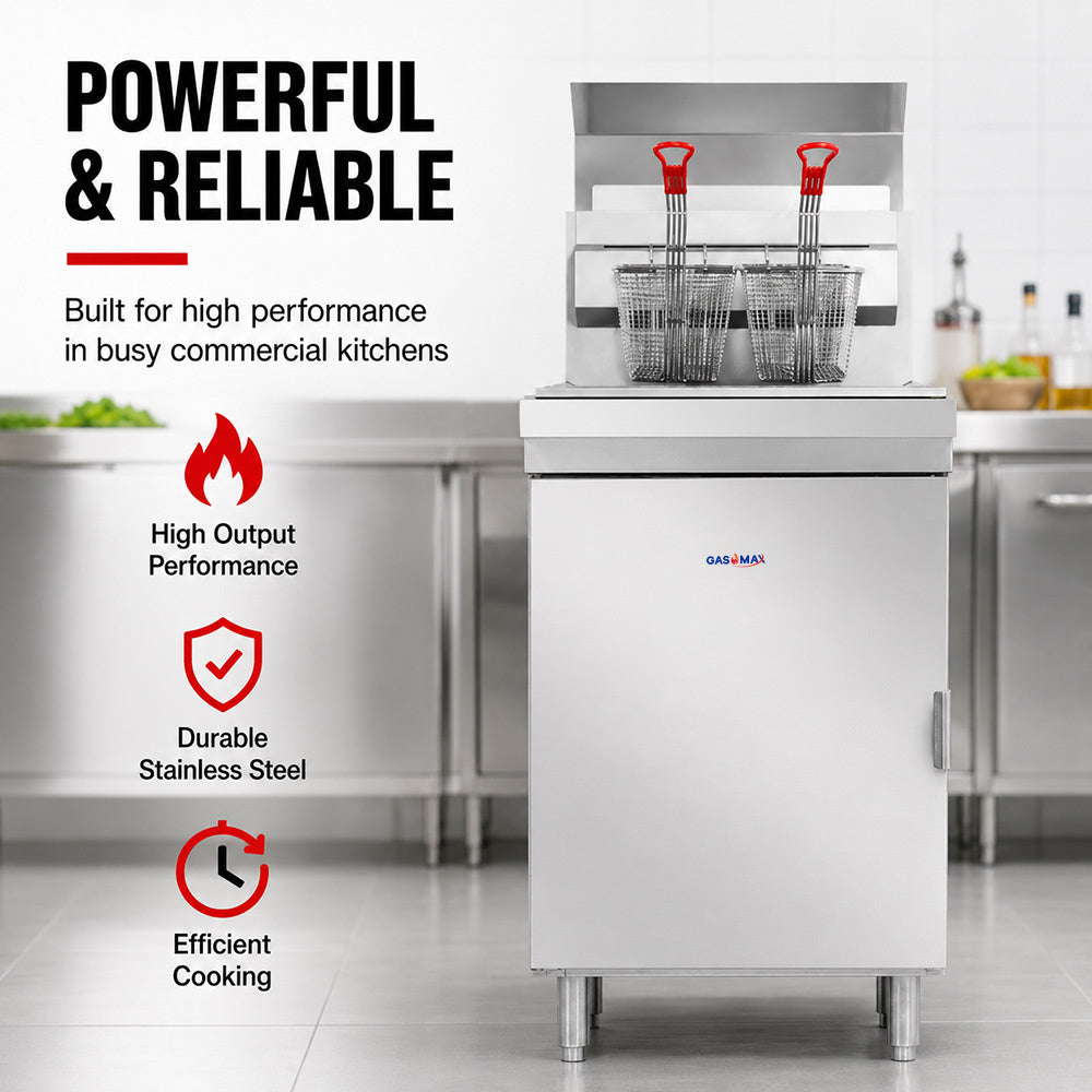 GasMax Superfast Natural Gas Tube Twin Vat Fryer - RC400TE