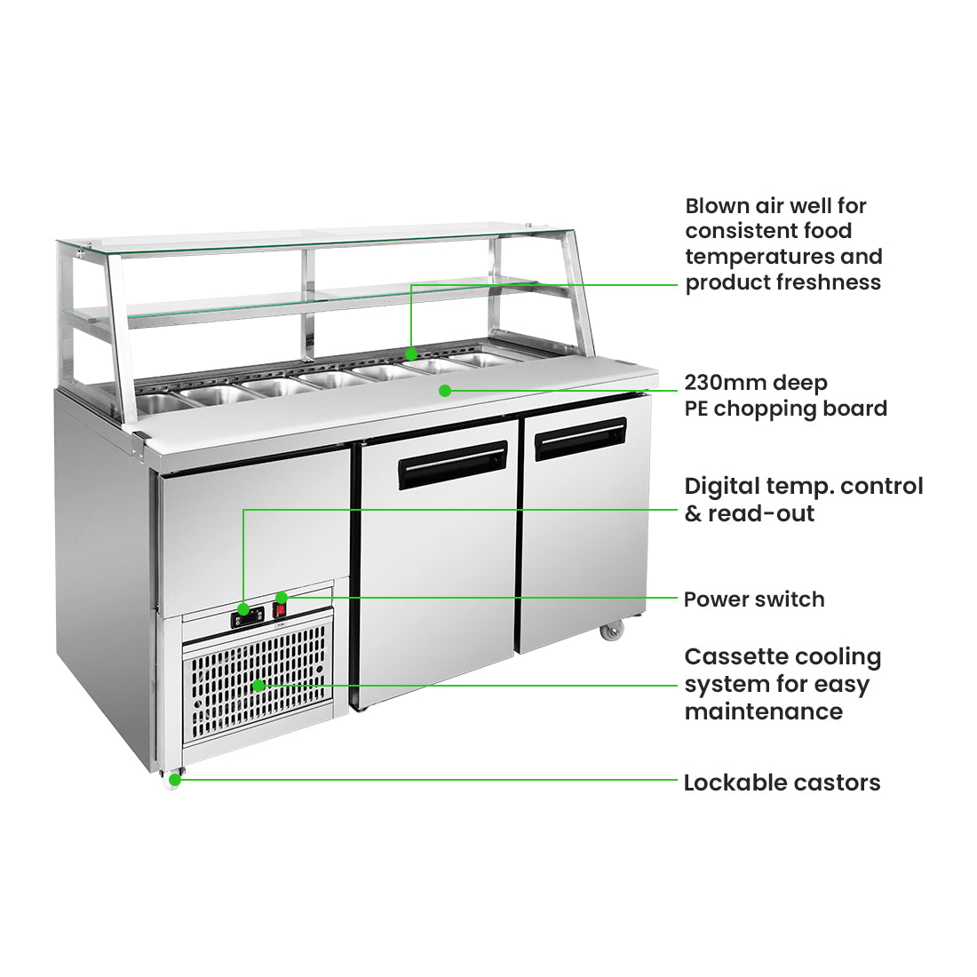 Thermaster two door Deluxe Sandwich Bar - SCB/15