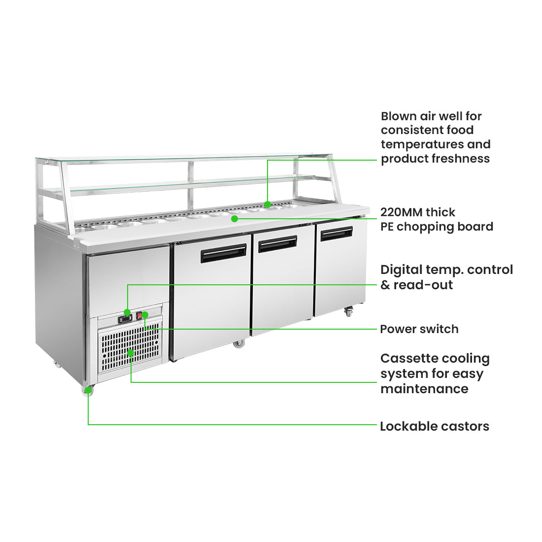 Thermaster three door DELUXE Sandwich Bar - SCB/21