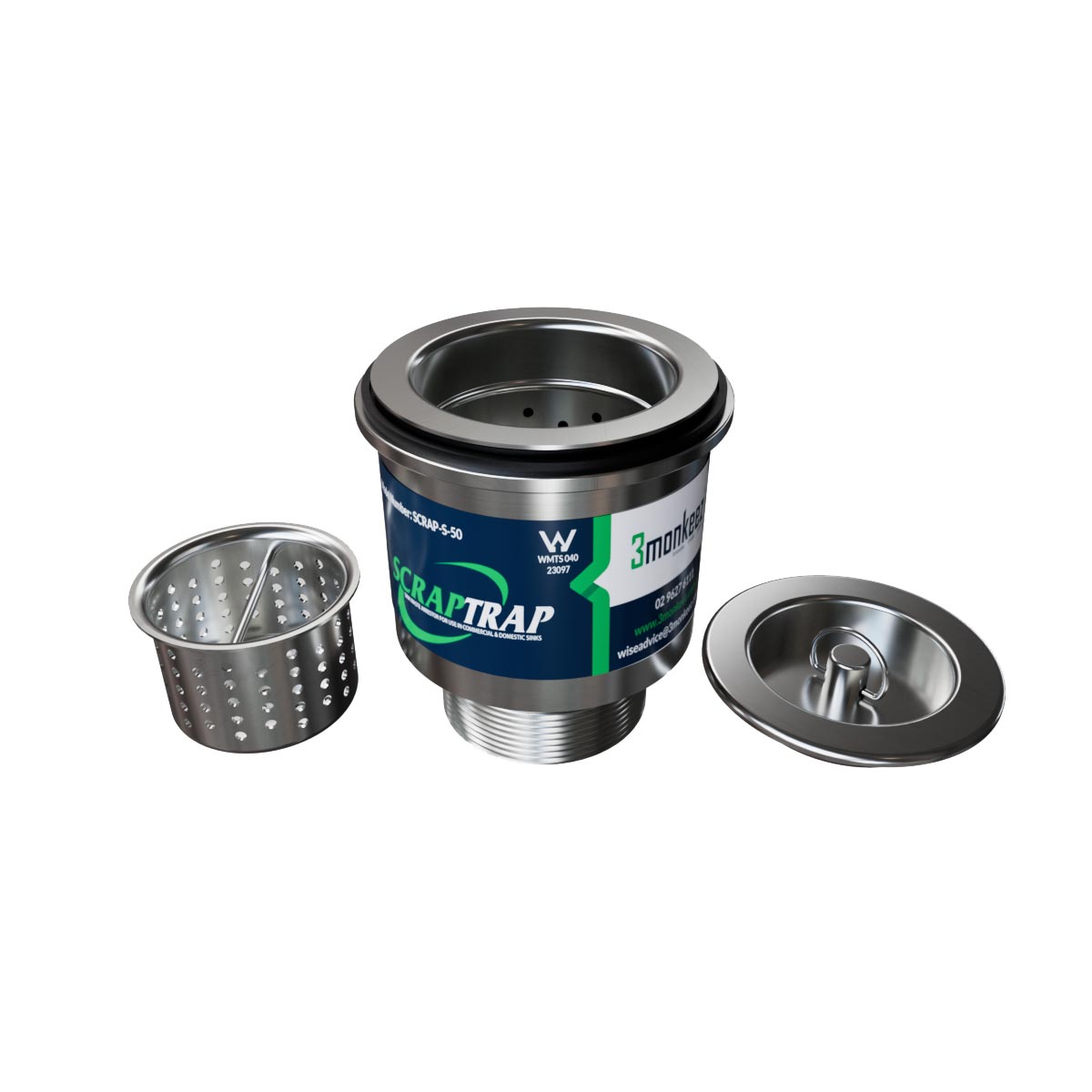 Cast Stainless Steel Sink Waste Arrestor (50mm) SCRAP-S-50