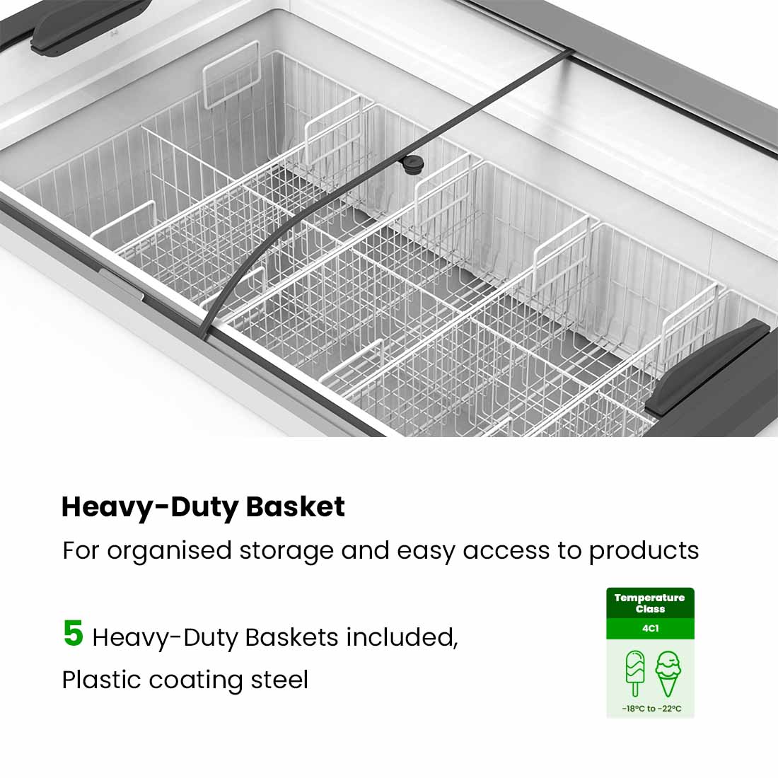 Thermaster Heavy Duty Supermarket Glass Sliding Lid Freezers 406L - SD-406K