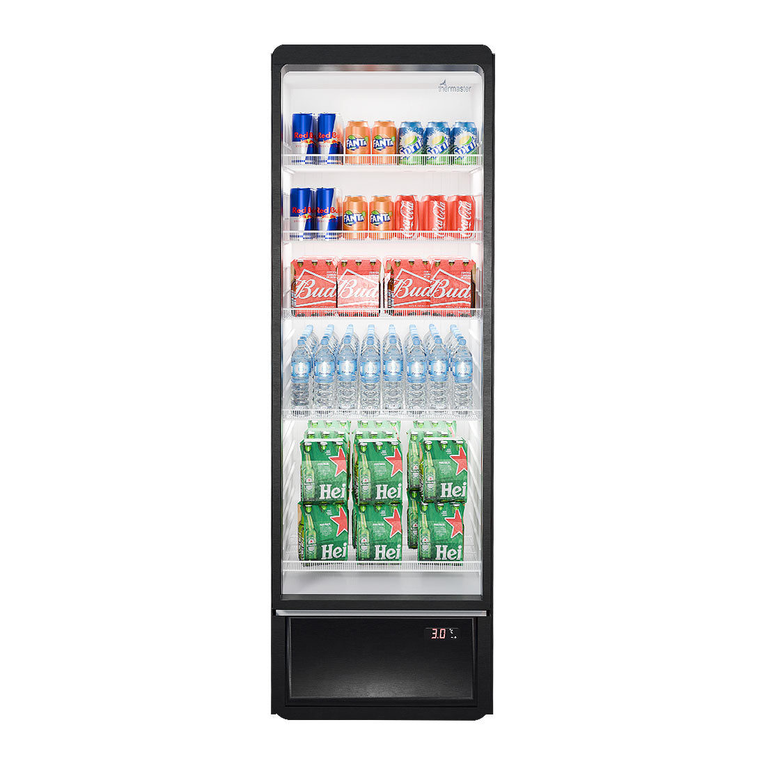 Thermaster Upright Glass Door Beverage Fridge - SDC-258B