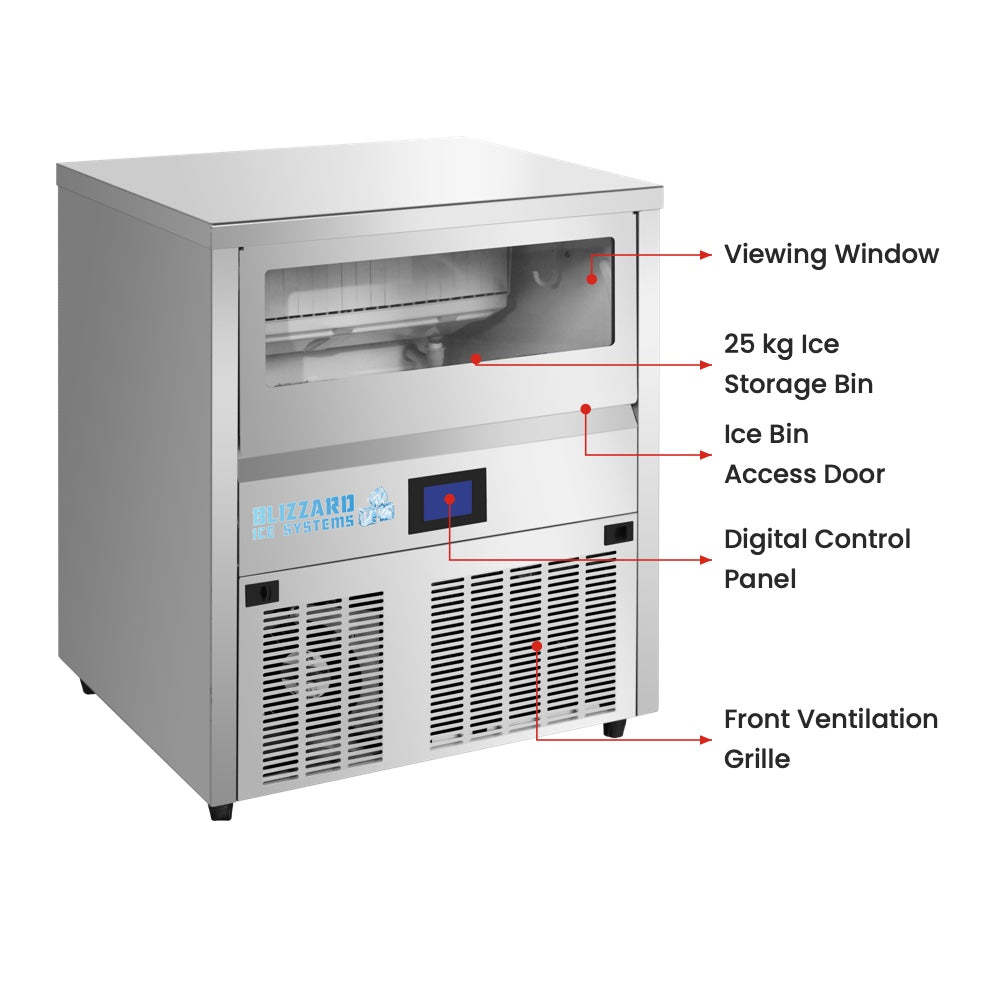 BLIZZARD Crystal Column Pro Octagonal Cylinder Ice Maker 63kg/24hr with 25kg Storage - SIC-63R