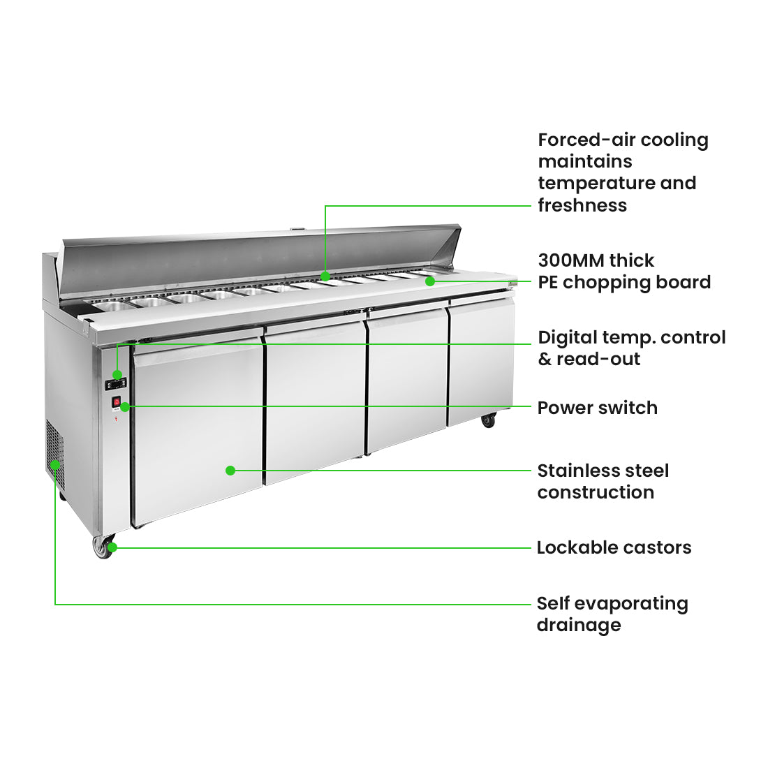 Thermaster four door Sandwich Bar - SLB240