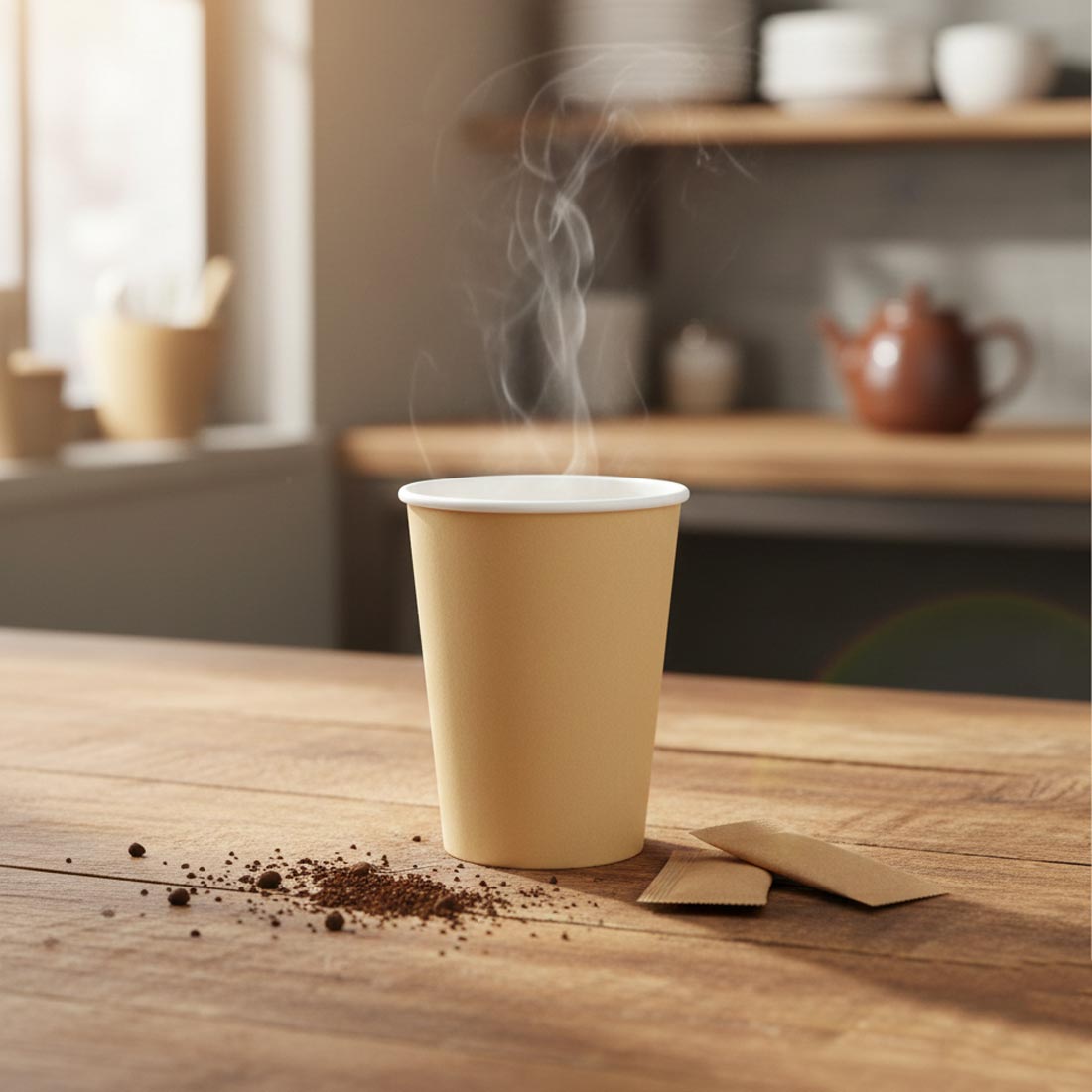 PakMax KRAFT 8oz 90mm Single Layer Hot Paper Cup - SLHPC-90-8K