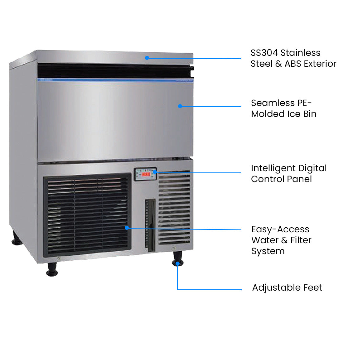 Blizzard Premium Under-Counter Ice Maker Large Cube Ice – SN-200P