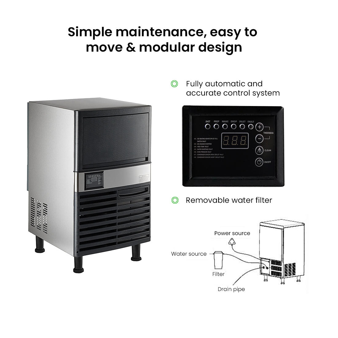 Blizzard Under Bench Ice Maker Air Cooled - SN-80P