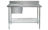 Simply Stainless Sink Bench with Splashback SS05.1500L