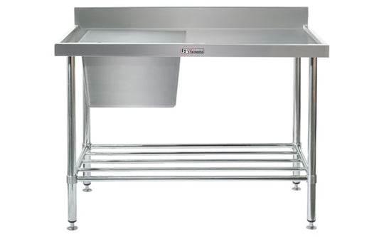 Simply Stainless Sink Bench with Splashback SS05.1200L
