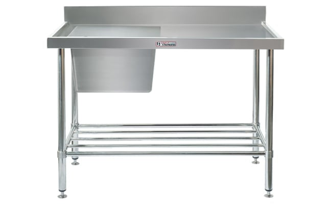 Simply Stainless Sink Bench with Splashback SS05.1800L