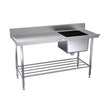 Simply Stainless 1500mm wide Dishwasher Inlet Bench SS08.1500L