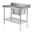 Simply Stainless 1200mm wide Dishwasher Inlet Bench SS08.1200L