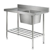 Simply Stainless 1200mm wide Dishwasher Inlet Bench SS08.7.1200L