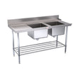 Simply Stainless Double Sink Dishwasher Inlet Bench SS09.1800DBL