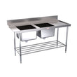 Simply Stainless Double Sink Dishwasher Inlet Bench SS09.1650DBR