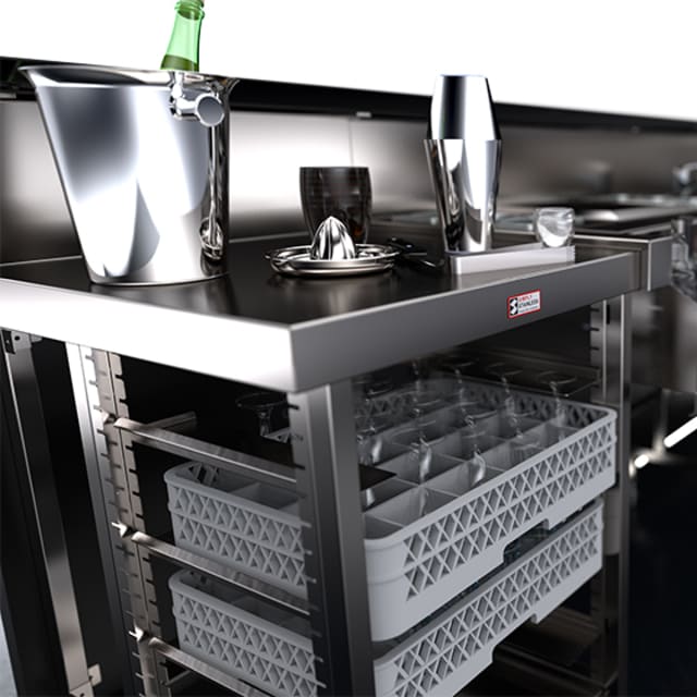 Simply Stainless Single Bar Module with Basket Rack SBM.BR.0650