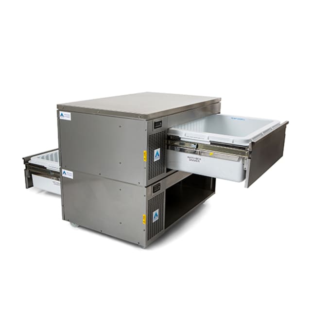 Adande Double Dual Temperature Matchbox Drawers VCM2.CW Standard Castor / Solid Work Top