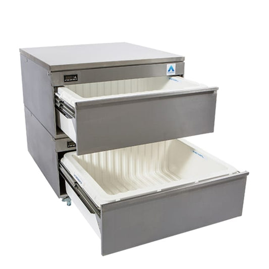 Adande Double Dual Temperature Drawer VCR2.PT Plinth Slides / Cover Top