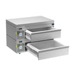 Adande Double Slimline Dual Temperature Drawers VLS2.CT Standard Castor / Cover Top
