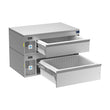 Adande Double Slimline Dual Temperature Drawers VNS2.CT Standard Castor / Cover Top