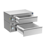 Adande Double Slimline Dual Temperature Drawers VNS2.PT Plinth Slides / Cover Top