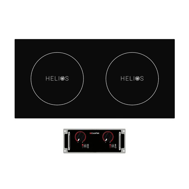 CookTek Helios Dual Hob Side by Side Drop-In Induction Cooktop 15 Amp HRD.9500.SS35.4
