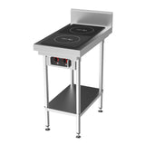 CookTek Helios 450mm wide Freestanding Bench with Drop-in Front to Back Dual Hob Induction Cooktop HRD.9500.FB35.4.0450