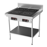 CookTek Helios 900mm wide Freestanding Bench with 2 x Drop-in Front to Back Dual Hob Induction Cooktop HRD.9500.FB25.4.0900