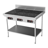 CookTek Helios 1200mm wide Freestanding Bench with 3 x Drop-in Front to Back Dual Hob Induction Cooktop HRD.9500.FB35.4.1200