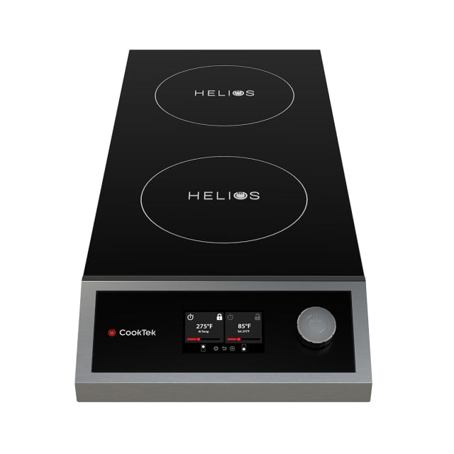 CookTek Helios Dual Hob Front to Back Countertop Induction Cooktop 20 Amp HTF.9500.FB25.4