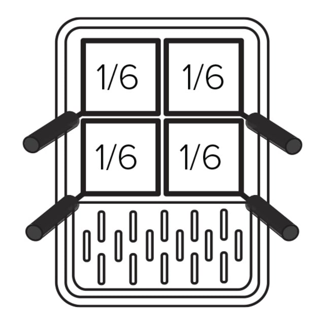 Giorik 1/6 Square Right Handed Pasta Cooker Basket 2003045
