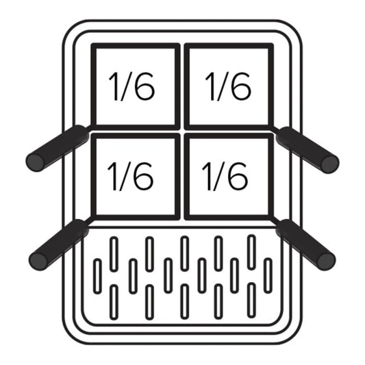 Giorik 1/6 Square Left Handed Pasta Cooker Basket 2003047